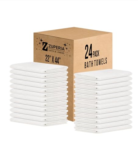 ZUPERIA White Bath Towels Bulk