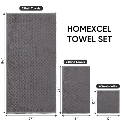 HOMEXCEL 8PK Bath Towel Set view 4