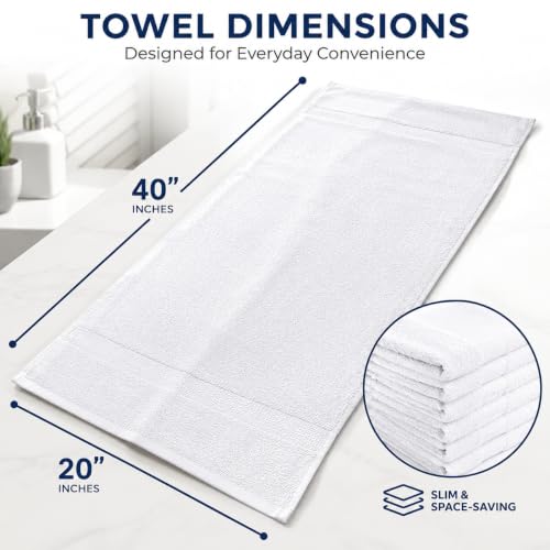 JMR White Bath Towels Bulk view 2