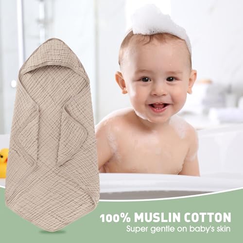 Synrroe 2 Pack Hooded Muslin view 2