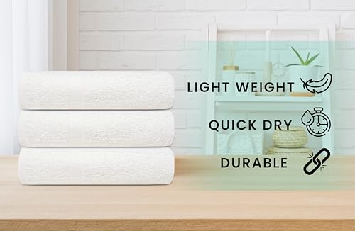 ZUPERIA White Bath Towels Bulk view 2