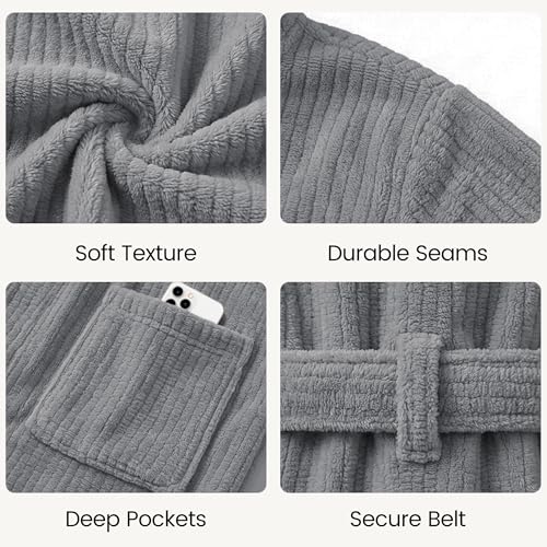 PJGGZ Men's Bathrobe with Hood view 5