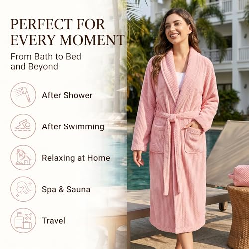 PJGGZ Women's Shawl Collar Bathrobe view 5