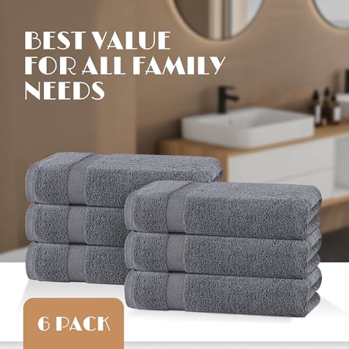 White Classic Wealuxe Grey Towels view 4