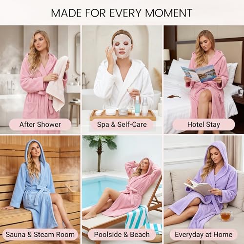 PJGGZ Hooded Bathrobe for Women view 4