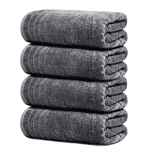 Tens Towels Extra Large 30x60 inch dark grey cotton bath towels